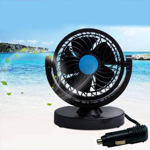 12V Car Electric Mini Fan 360 Rotating Strong Wind Car Fan Car Air Conditioner Low Noise Auto Air Cooling Portable Fan