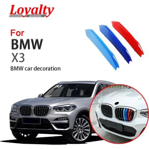 Loyalty for BMW X3 2018 2019 Exterior Front Grille Strips Grill Cover Trim ABS 3 Colors Car Styling Auto Accessories