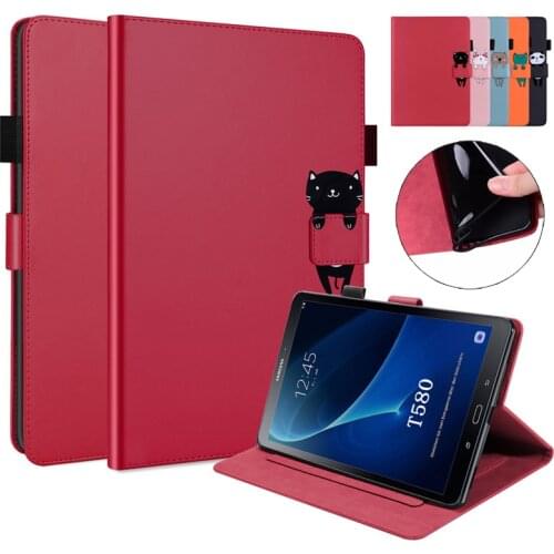 Tablet Funda For Samsung Galaxy Tab A SM T580 T585 Case Cute Cartoon Wallet Stand Flip Cover For Samsung Tab A A6 10 1 2016 Case