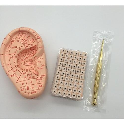 Pure copper Auricular Point with Elastic Probe Tool Home Health Care Ear Reflex Zone Massage Pen Acupuncture Detection Stick