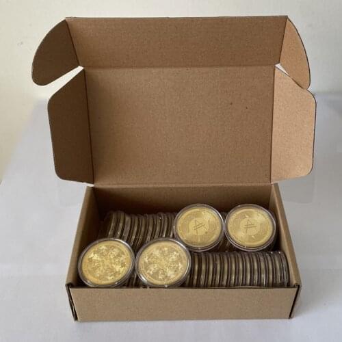 50pcs 40*1.5mm Cardano ADA Coin Collectible Art Collection Physical Gold Sliver Plated Commemorative Replica Coins Home Decor