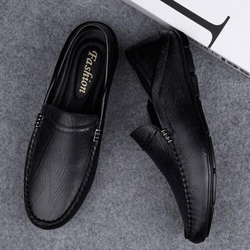 Breathable Moccasins Comfy Mens Loafers Slip on Boat Shoes Casual Shoes Genuine Leather Driving Shoes