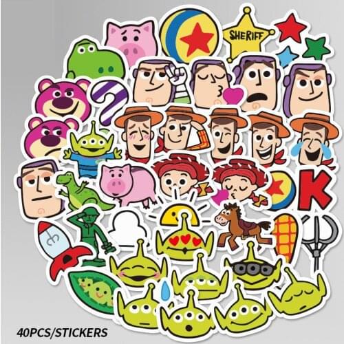 40 Pcs Disney Not repeating Cute Cartoon Stickers toys Skateboard Motorcycle Luggage Laptop Guitar graffiti Sticker