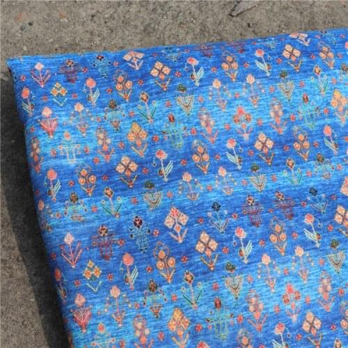 Natural pure ramie material Geometric Printing sewing fabric High-end dresses, gowns, clothes, thin summer styles patchwork