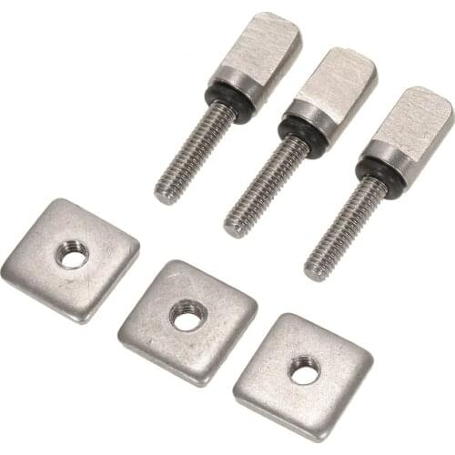 Stainless Surfboard Longboard Sliding Fin Screw & Fin Plate Smart Screw Replacement Kit for Stand Up Paddle Body Board 3 Sets