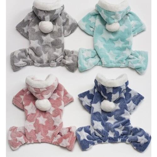 New Autumn Winter Dog Clothes Hoodies Paw Pentagram Pattern Dog Puppy Clothes for Small Dogs Coat Jacket Pet Clothing Outfit