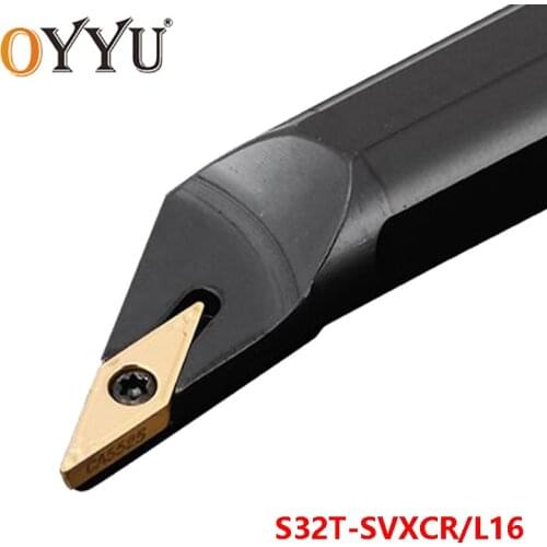 OYYU 32mm SVXCR S32T-SVXCR16 S32T-SVXCL16 Lathe Cutter Arbor Boring Bar use VCMT16 Carbide Inserts Turning Toolholder