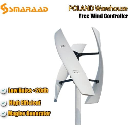 PL warehouse 600w Free Energy Windmill Vertical Axis Permanent Maglev Wind Turbine Generator 12v 24v With free MPPT Controller