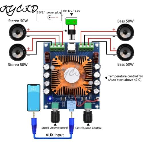 TDA7850 High Power Audio Amplifier Board 50W*4 4 Channel Automotive HIFI Grade AMP Subwoofer Bass Home Theater Speaker XH-A372
