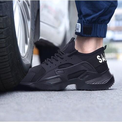 Unisex Mesh Steel Toe Work Safety Shoes Ultra-light Soft Bottom Men Breathable Anti-smashing Steel Toe Shoes Fashion Work Boots