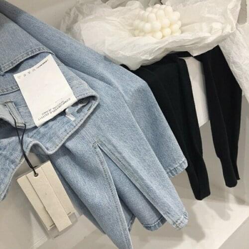 Slit straight-leg jeans, high waist, thin, loose, light-colored, thin, wide-leg mopping trousers women