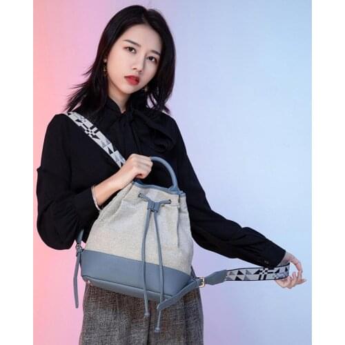 Luxury leather bags for women 2020 school travel bag Nylon stitching simple Japanese style college style crossbody bag backpack