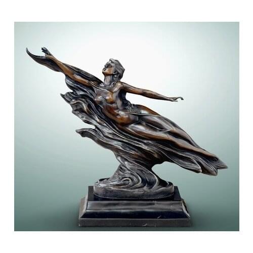 Sexy Nude Woman Swimming Sculpture Hot Cast Bronze Naked Girl Female Statue Figurine Vintage Art Decor