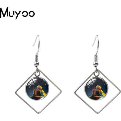 2020 New Arrival Le Petit Prince Rhombus Fish Hook Earring The Little Prince Jewelry Fairy Tale Stainless Steel Dangle Earrings