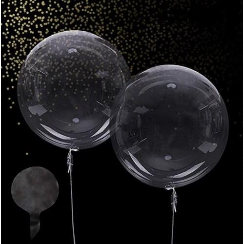 2Pc 18inch Clear Bobo Balloons 4D Round Balls Transparent Bubble Balloon for Baby Shower Wedding Birthday Party Decor Supplies