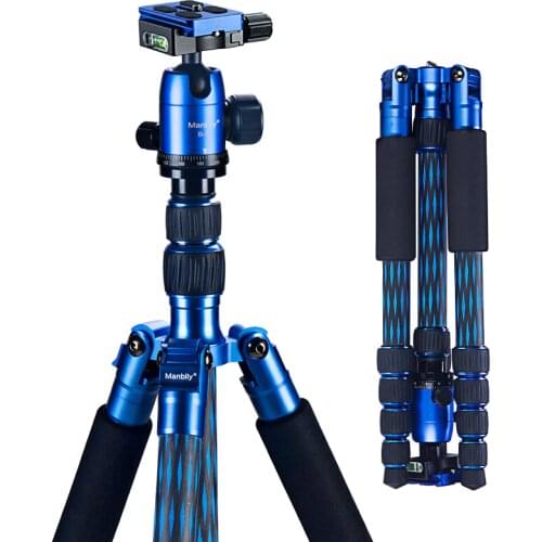 Manbily CZ-306 Tripod Color carbon fiber professional SLR camera portable triangle bracket Blue
