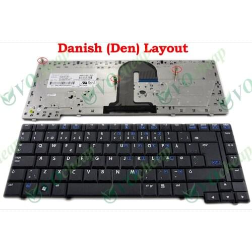 Scandinavian Nordic Danish Den Laptop Keyboard tastatur tangentbord for HP Compaq 6710b 6710s 6715b 6715S Black 444635-081
