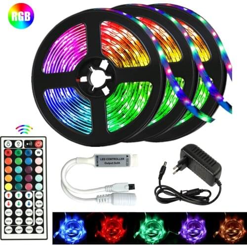LED Strips Light RGB5050 Non Waterproof Ribbon Flexible SMD Luces Lamp Room Decoration Infrared Remote Control For TV Backlight