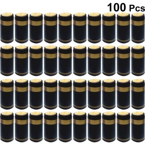100pcs Heat Shrink Capsules Wine Bottle Capsules Wine Heat Shrinkable Cap Wine Shrink Film Wrap for Straight Mouth Bottle A50