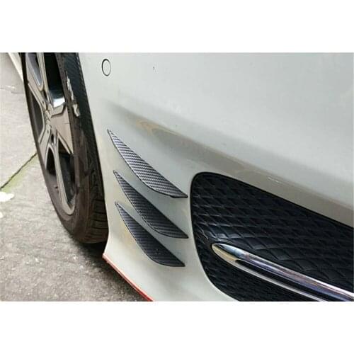 Universal car accessories 4 pieces / set of black carbon fiber auto spoiler duck piece front bumper lip splitter fin air knife