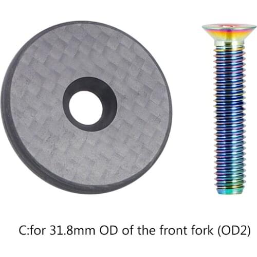 Bicycle Headset Top Stem Cap Carbon Fiber 28.6/31.8 OD2 Steerer Front Fork Cap U7EF