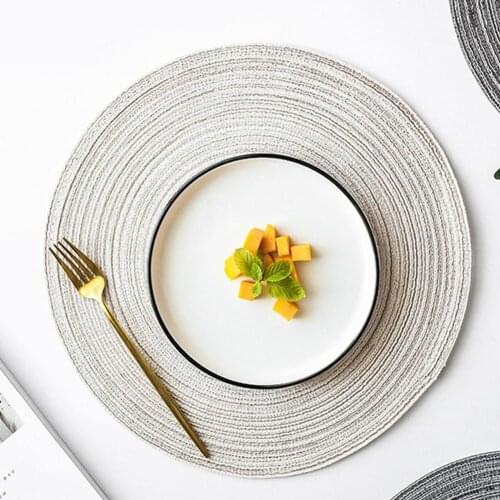 High Quality Round Dining Table Mats Hand-woven Tabletop Non-slip Bowl Mat Eating Non-slip Pad Round Cup Bowl Insulation Mat