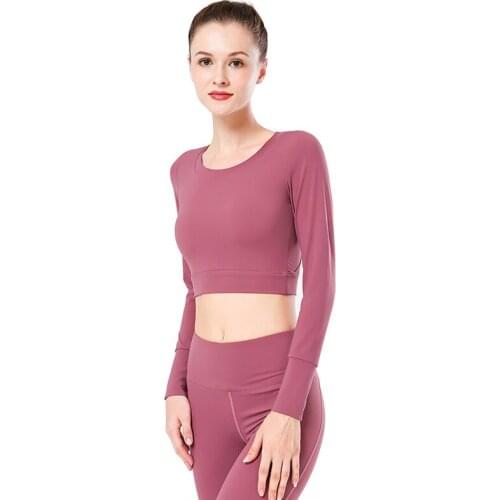 Women sport shirts elastic quickly dry long sleeve yoga tank top jogger training gym workout running casual shirt sportswear