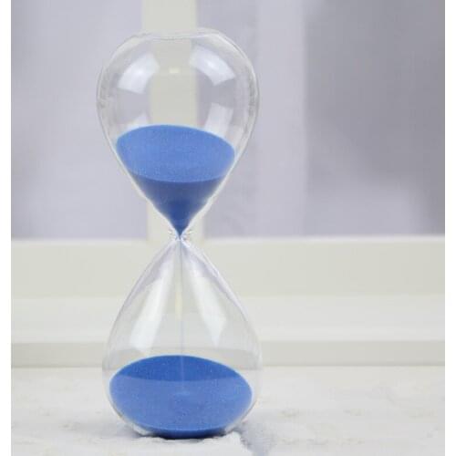1PC Style Glass 30 minutes Sandglass Time Counter Count Down Timer Hourglass Clock Creative Gift Home Decor Color Random JY 1189