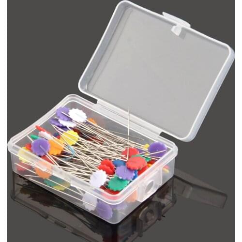 100Pcs/Box Sewing Patchwork Pins Flower Button Head Pins Sewing Tool Needle DIY Quilting Tool Sewing Accessories