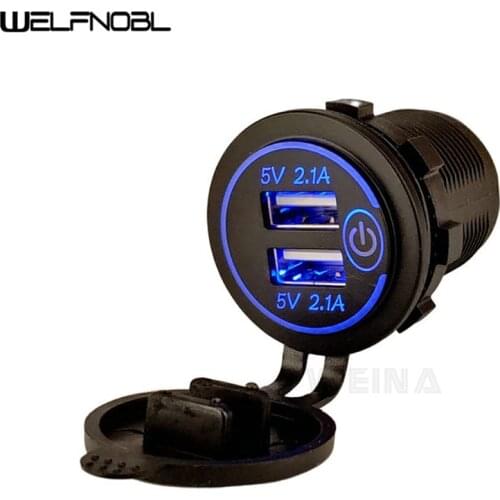 12-24V USB Cigarette Lighter Charger for Motorcycle Auto Truck ATV Boat LED Car 4.2A Dual USB Charger Power Adapter Outlet Power