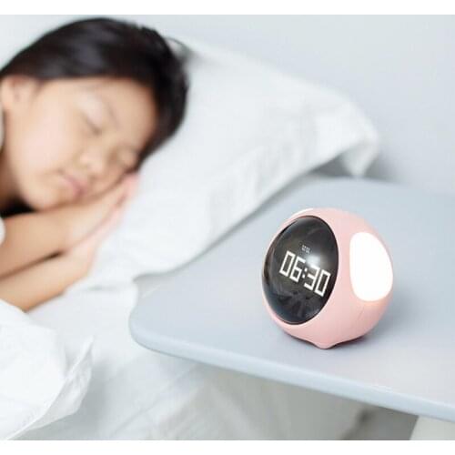 2021 Cute Night Light Alarm Clock LED Smart Kids Digital Clock Home Decor For Children Room Sleep Trainer Clocks Kids Xmas Gift