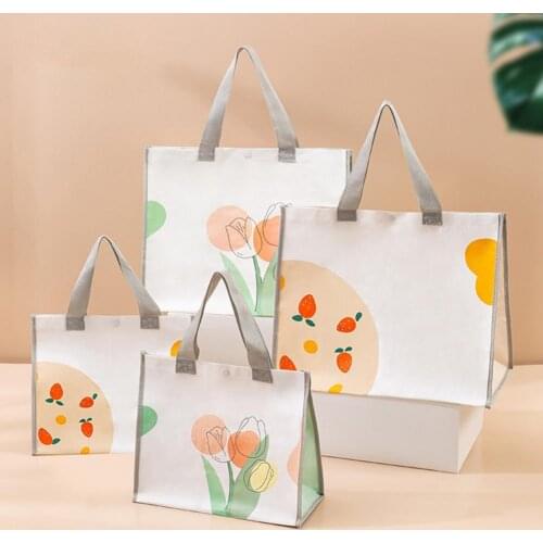 2021 Foldable Shopping Trolley Cart Foldable Reusable Eco Large Waterproof Bag Non-Woven Market Bag Pouch