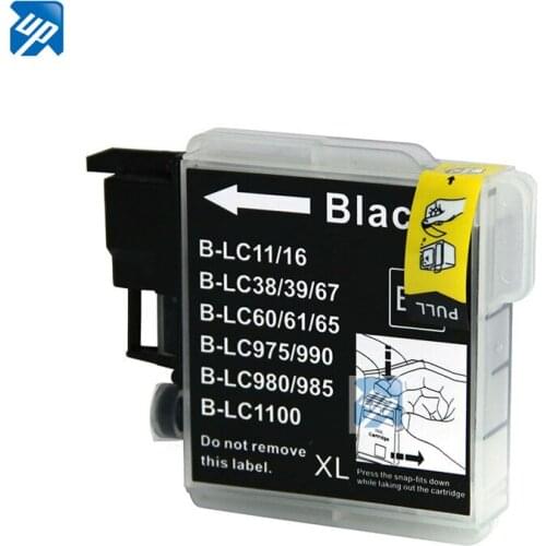 4 Black Ink Cartridges for Brother LC1100 BK LC980 BK