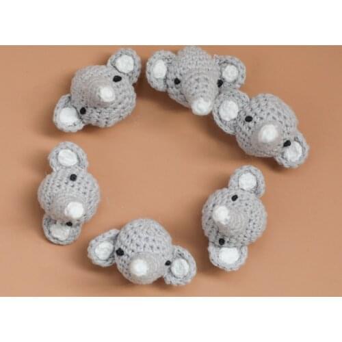 Lets make 5pcs Elephant Amigurumi Beads Pacifier Clips DIY Accessories Cartoon Animals Shape Teething Toys Baby Teethers Patent