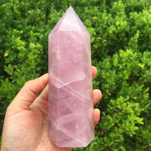 500-600g natural lavender pink rose quartz wand point reiki healing crystals tower wicca chakra energy minerals stone obelisk