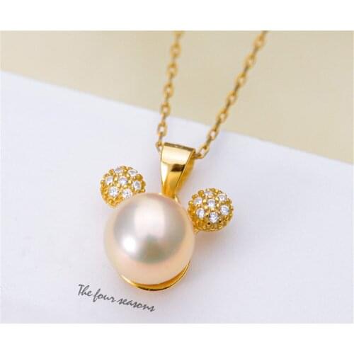 925 Silver Half Hole Eye Pins Beads End Caps Top Drilled Pendant Bails Connector For DIY Jewelry Accessories No Pearl No Chain