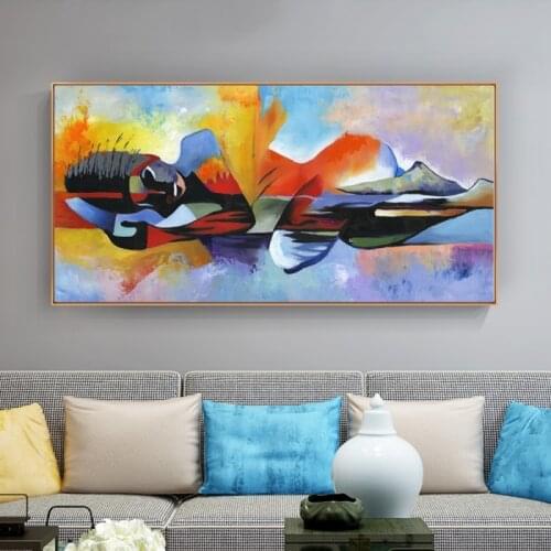Lord Buddha Abstract Oil Painting Buddha Canvas Religious Poster Print Scandinavian Cuadros Wall Art Pictures for Living Room