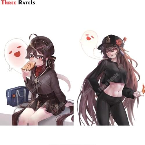Three Ratels A832 Hu Tao Genshin Impact Anime Stickers Decal DIY Waterproof Luggage Guitar Fridge Laptop Car Wall For Gifts