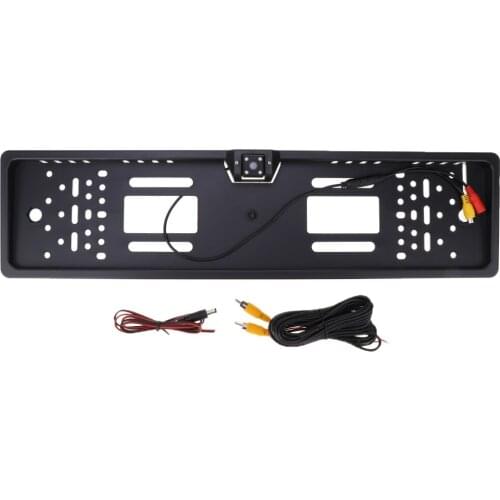 Car Rear View Backup Camera CCD 4 LEDs Night Vision EU License Plate Frame