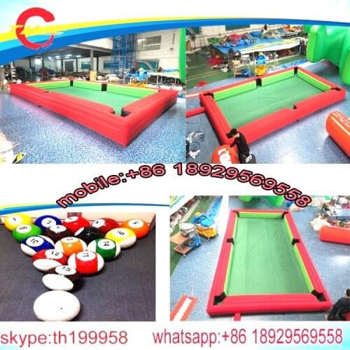 Free air ship to door,inflatable snooker pool table soccer field,human foot billiards inflatable snook ball carnival sport game