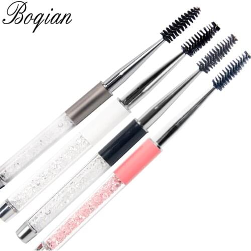 BQAN 1 PCS Eyebrow Brushes Eyelashes Brushes Beauty Makeup Tools Radian Adjustable Transparent Diamond Handle Eyebrow Lash Brush