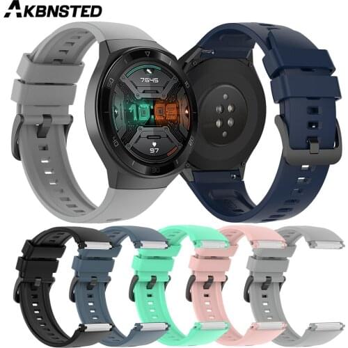 AKBNSTED Official Style Colorful Silicone Sport Strap For Huawei Watch GT 2E Smart Watch Replacement Wristband For Huawei GT 2e