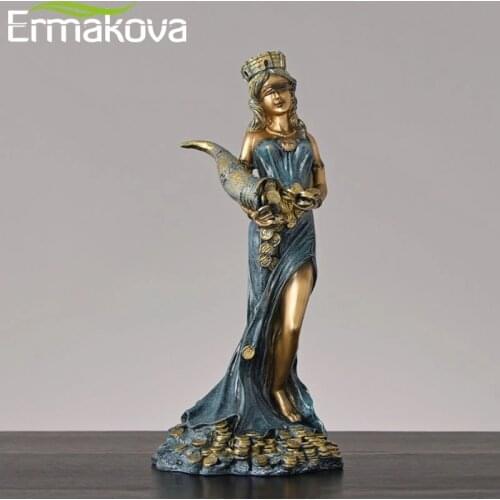Ermaova-figura de resina de gran tamaño, diosa de la riqueza griega cegada, Plouto, fortuna de la suerte, escultura, regalo de o