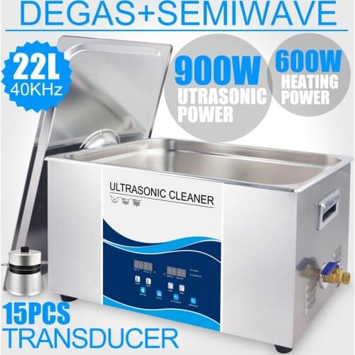 Ultrasound Cleaning Machine 22L Bath 900W Degas High Frequency Hardware Casting Car Engine Lab Carburetor Oil Rust