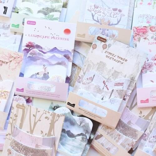 Domikee cute kawaii creative cartoon school student sticky sticker notepads candy kids self-adhesive memo pad stationery 30pcs