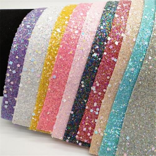 A4 sheet 20*33cm chunky glitter shiny leather sheet vinyl 1411