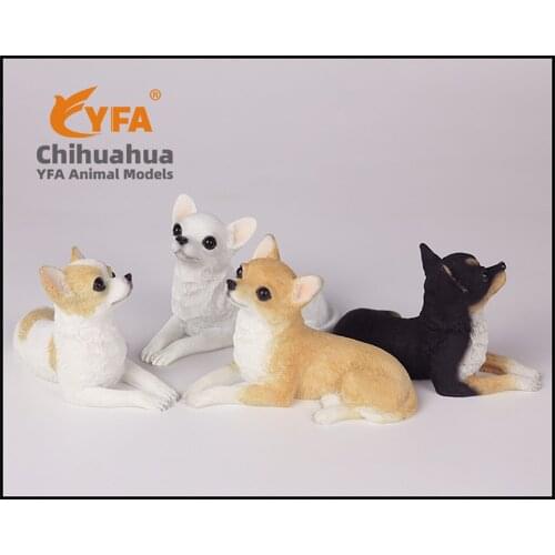JJM Cute Mini Chihuahua Dog Pet Figure Resin Car Decoration Collector Toy PVC Model Educational for Children Adults Kids Gift