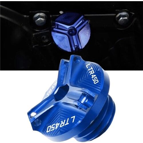 Motorcycle ATV CNC Aluminum Engine Oil Filter Cup Plug Cover screws For Suzuki LTR450 LTR-450 2006 2007 2008 2009 2010 2005 2004