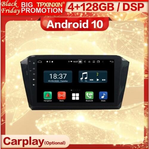 4+128G Carplay 2 Din Android 10 Screen Multimedia Stereo Receiver For VW Magotan 2016 GPS Navi Wifi Radio Audio Player Head Unit