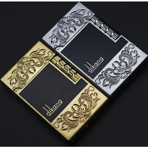 Unusual Gas Flint Lighter Butane Metal Emboss PING Bright Sound Cigarette Cigar Camping Lighter Inflated Gadgets For Men